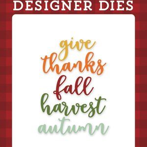Fall Harvest Die Set Echo Park Designer Dies Word Card Making Scrapbooking Craft